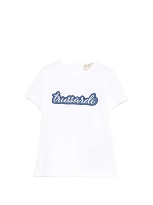 T-shirt bianca maxi logo TRUSSARDI JEANS | TIP26124TS/JGWHITE